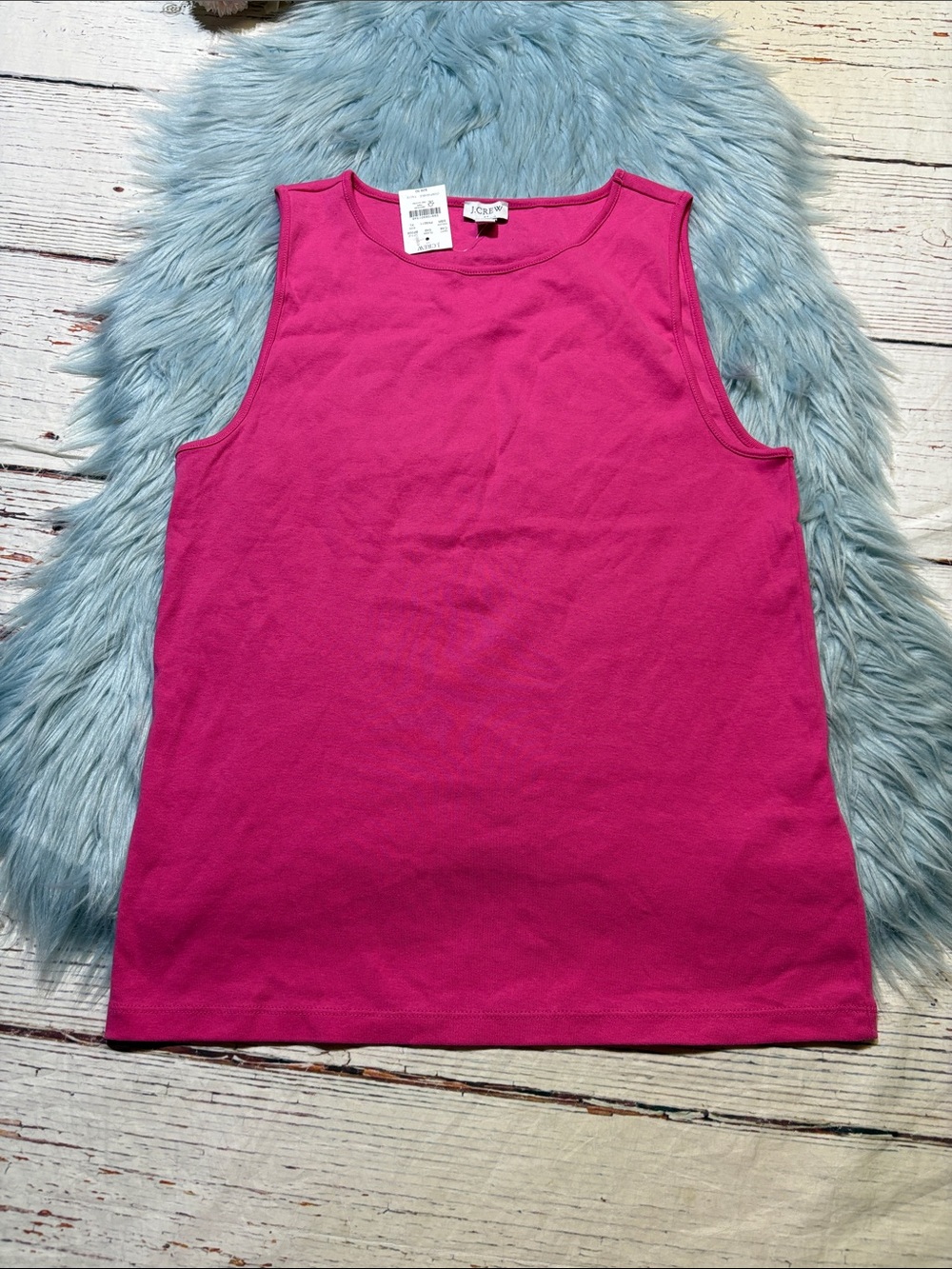 NWT J. Crew Factory Bright Pink Sleeveless Crewneck Tank sz XL